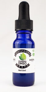 Cobalt Blue Glass dropper bottle containing Glutathione Eye Drops