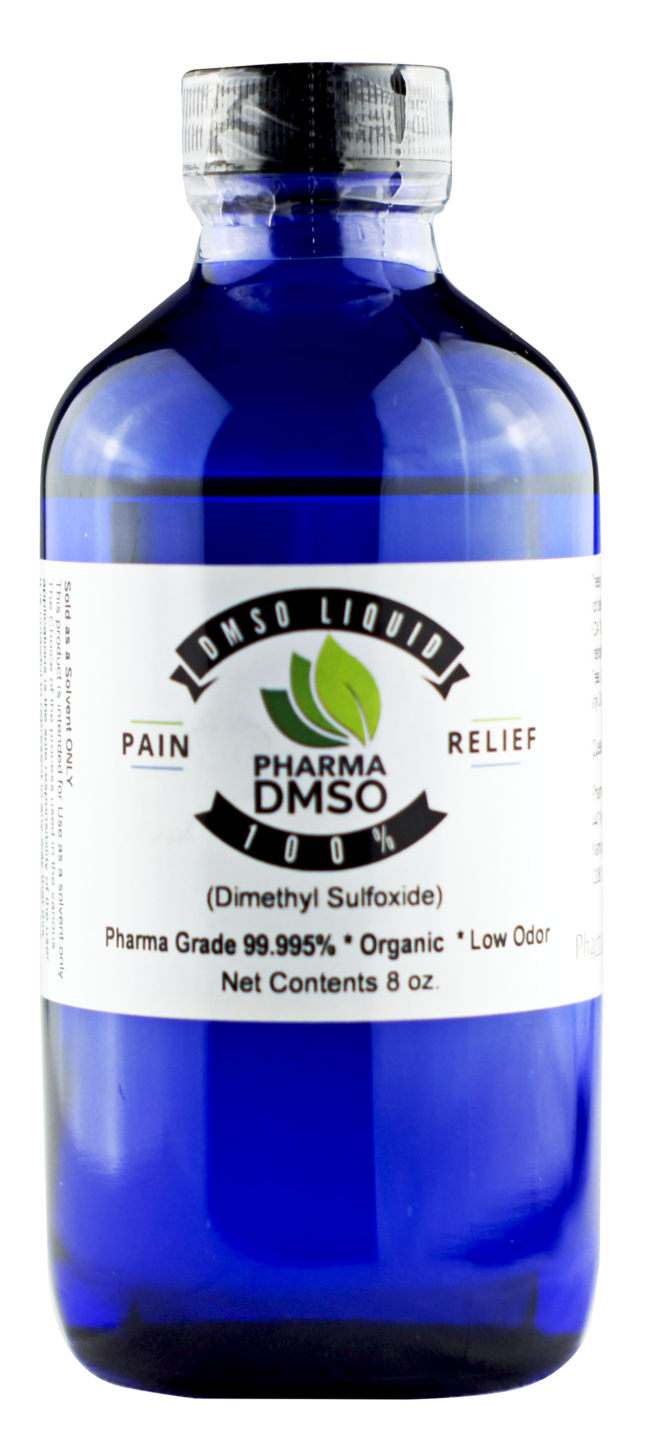 8 oz image of a Coblat blue bottle of liquid DMSO