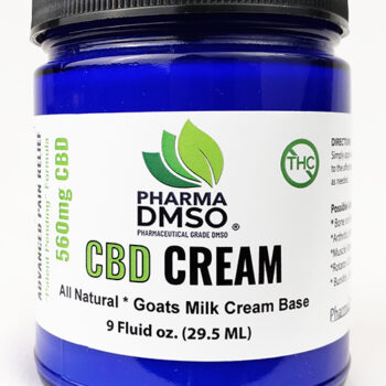 Cobalt Blue 9oz jar containing CBD Cream with 500 Mg Broad Spectrum CBD